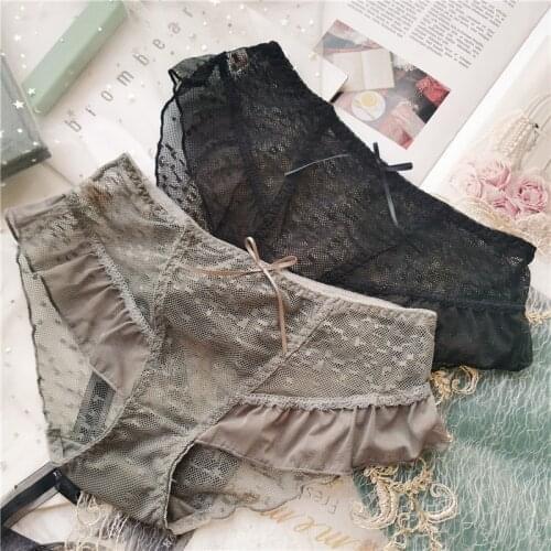 2021 European Style Sexy Panties Womens Cotton Underwear Fashion Invisible Briefs Girls Bow Underwear Female Comfort Lingerie