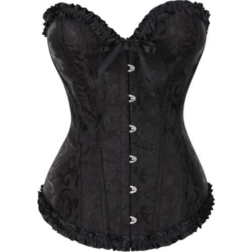 XS-6XL Ladies Overbust Corset Lingerie Lace Up Back Bustiers Women Body Shaper Waist Trainer Corselet