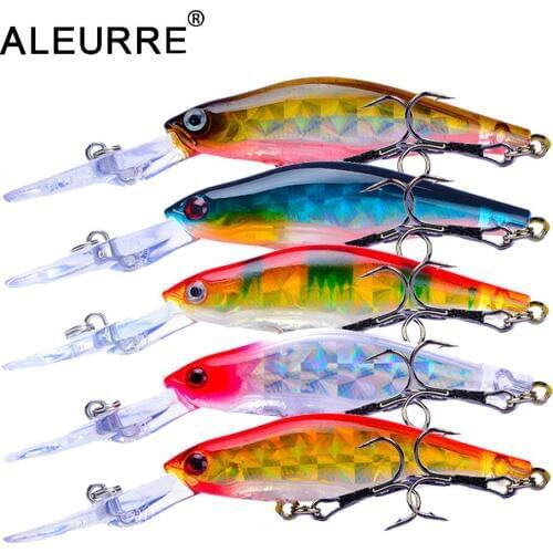 1Pcs Laser Wobblers Fishing Tackle 3D Eyes Sinking Minnow Fishing Lure Crankbait 6# Hooks Hard Bait Rattlin Pesca