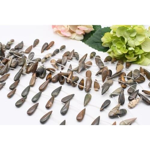 12x30x5mm AAAAANatural Smooth New aquatic gem Droplet shape Stone Beads For DIY necklace bracelet jewelry make 15 "free delivery