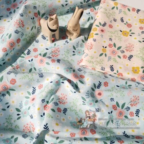 160x50cm fresh flower twill cotton cloth home decoration skin-friendly drapes small floral make tablecloths fabric 160g/m