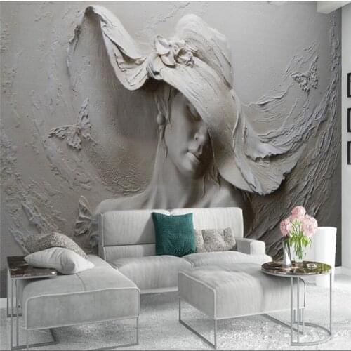 Wellyu 3D embossed European beauty television sofa bedroom wall custom large mural green wallpaper papel de parede