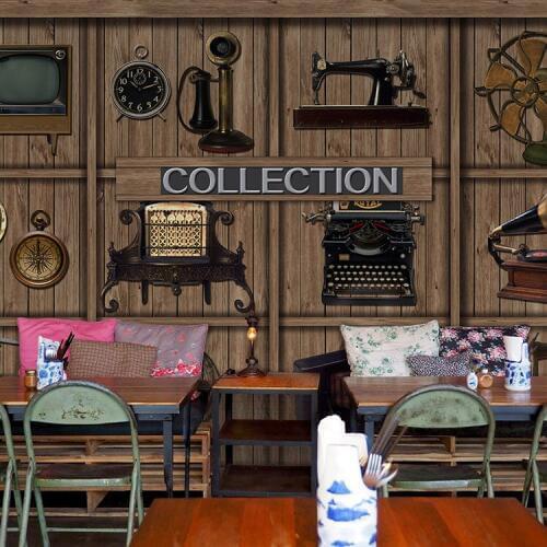 3D Vintage Coffee Shop Wallpaper Roll Photo Wall Mural for Living Room Bedroom Wall Decor Wall Murals papier peint Custom Size