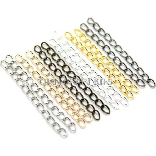 400 pcs 5cm long Extender chain gold ,silver,bronze extender lengthen or layer necklace clasp chain extension dia 3.5mm