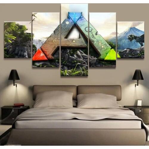 5pcs ARK Survival Evolved LOGO Game Pictures Wall Art Home Decor Poster Canvas HD Print Painting Living Room Decoration 20x30