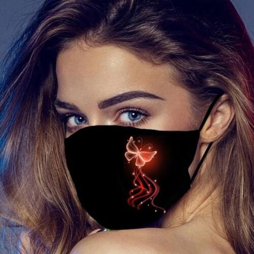 5pcs Halloween Masks For Adults Butterfly Print Cotton Face Mask Headband Bandana Face Mask Designer Mascarillas De Tela Breatha