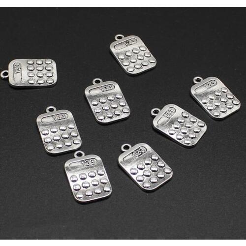 5PCS Retro Antique Silver Calculator Pendant Pendant DIY Handmade Necklace Keychain Earring Jewelry Accessories