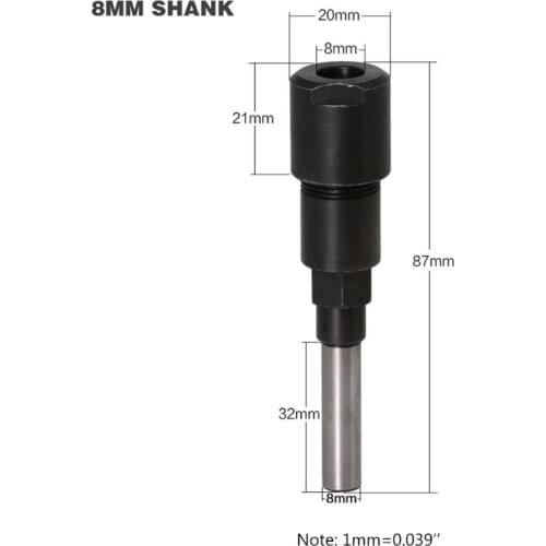 8mm Shank Engraving Machine Extension Rod Milling Cutter Router Bit Extension Collet P0RE