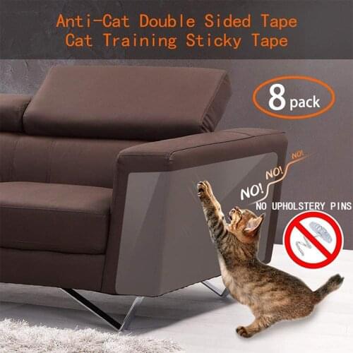8pcs/Set Cat Scratch Protector Tape Deterrent Anti Scratch Durable Sticker Clear Protector Sofa Cats Pet Training Seats