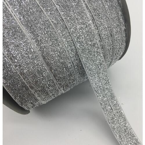3 Yards 1"(25mm)Wide Glitter Silver Velvet Ribbon Headband Clips Bow Wedding Decoration