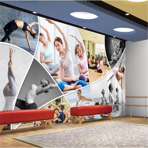 Beibehang Large-scale wallpaper murals customizable any size HD fitness bodybuilding yoga pole dancing photo wall background