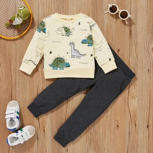 Noubeau Infant Unisex Baby Girl Boy Button Romper Bodysuit + Pants Set Fall Winter