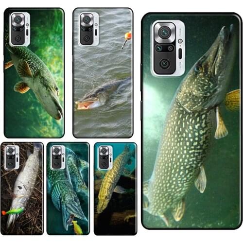 Pike Fish Fishing Bait Case For Xiaomi Redmi Note 9 Pro 7 8 8T 9S Note 10 Pro Cover For Redmi 9 9T 9C 9A 8A 7A