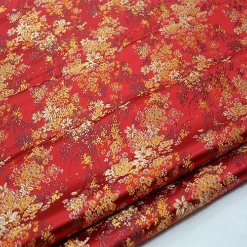 FLOWER Brocade satin Fabric Damask Jacquard Apparel Costume Upholstery Furnishing Curtain Clothing Material BY meter