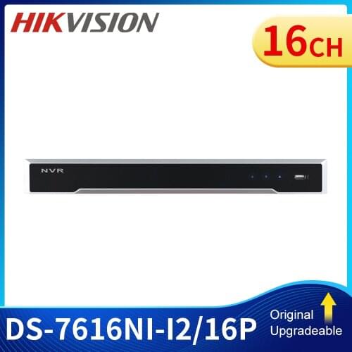 DS-7616NI-I2/16P English version 16ch NVR with 2SATA and 16 POE ports, HDMI VGA plug & play NVR POE 16ch VCA H.265