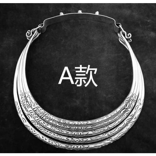 Hot sell new - free shipping Handmade 5 layers of national wind collars, silver and elegant clavicle necklaces