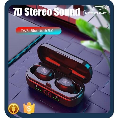 Kebidumei 7D Stereo Earphone Touch Wireless Bluetooth 5.0 Earphones Waterproof Headphones CVC8.0 Noise Canceling Earbuds With Mi
