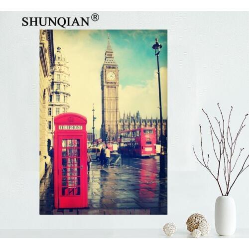 Nice Custom London England Canvas Poster Print painting Art Wall Silk Poster Cloth Print Fabric Poster 27X40cm30X45cm