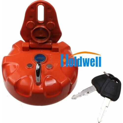 Holdwell Fuel Tank Cap With 2 Keys for Daewoo Doosan Excavator DH215-7 DH225-9 DH300