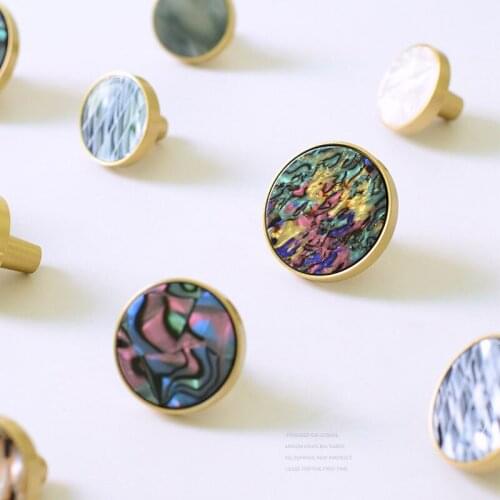 Brass Cabinet Knobs and Handles Shell Drawer Knobs Kitchen Knobs Gold Knobs for Furniture Cupboard Handles Pulls