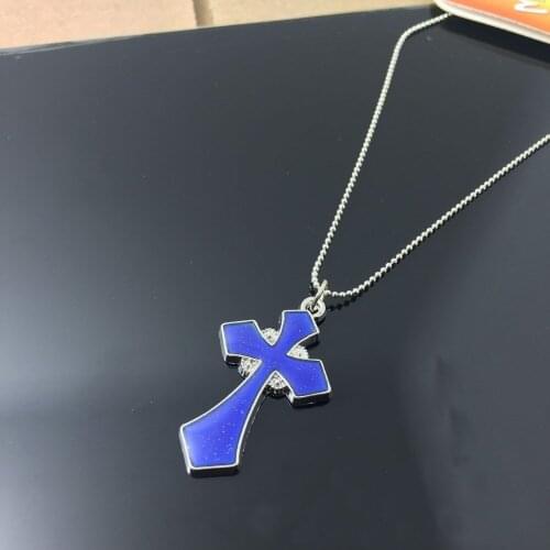 Changing Color Necklace Mood necklace Emotion Feeling Temperature cross Pendant necklace 60pcs