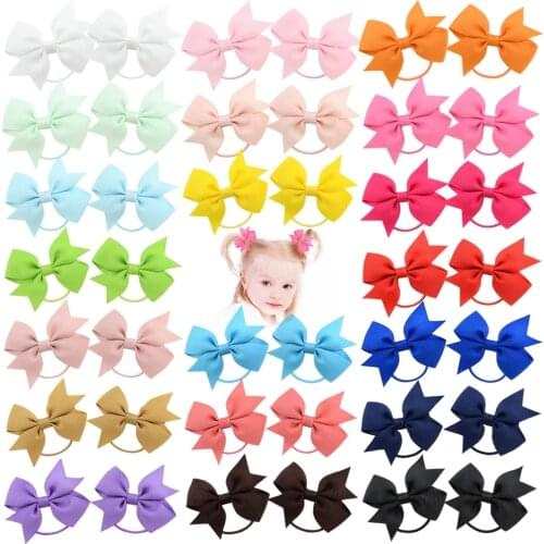 MISANANRYNE 1Pcs Novelty Small Mini Solid Baby Elastic Rubber band Head rope Ribbon Bow Tie For Girls Headwear Hair Accessories