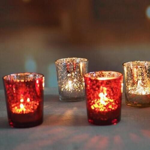 Mosaic Glass Tealight Votive Candle Holder for Wedding Party Bar Home Decor