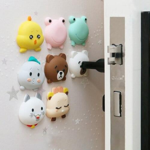 Cartoon door stopper punch-free door stopper door bumper silicone bumper pad household door block top bathroom door buffer