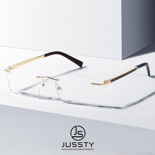 Rimless Optical Prescription Glasses Men Multifocal Progressive Eyeglasses Male Custom Korean Myopia Bifocal Spectacle Brand