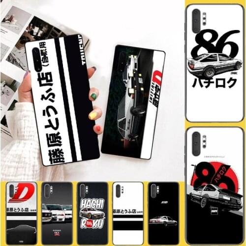 PENGHUWAN Hot Japan Initial D anime Black TPU Soft Rubber Phone Cover for Samsung Note 3 4 5 7 8 9 10 pro M10 20 30
