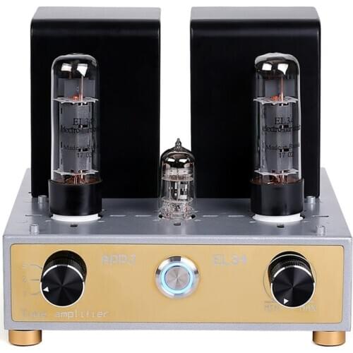 APPJ single-ended Class A EL34 tube amplifier 6W + 6W,Frequency response: 20-30KHZ,Input sensitivity: 500mV