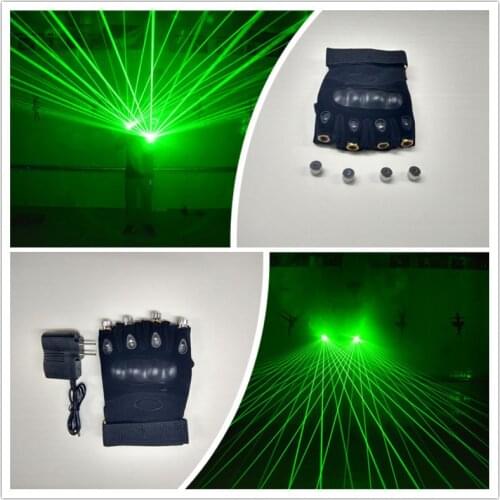 New design wholesale price dj 4pcs green laser gloves for Christmas bar party laserman show
