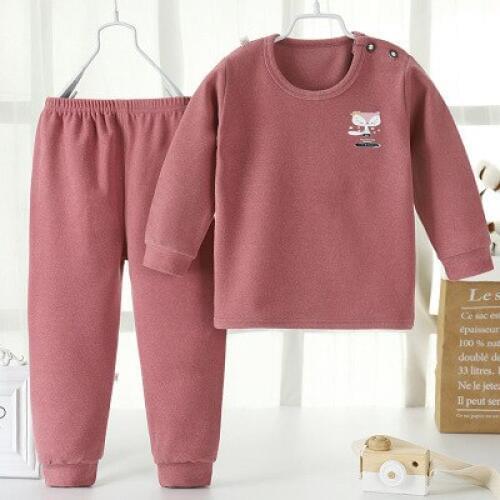 2019 Autumn and Winter New Baby Pajamas Sets Childrens Thermal Underwear Boys Girls Plus Velvet Thickening Pajamas Sleepwear