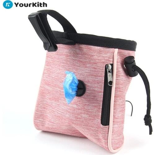 YourKith Portable Pet Dog Outdoor Training Bag Walking Food Treat Snack Bag Agility Bait Training Pockets Waist Storage Bag