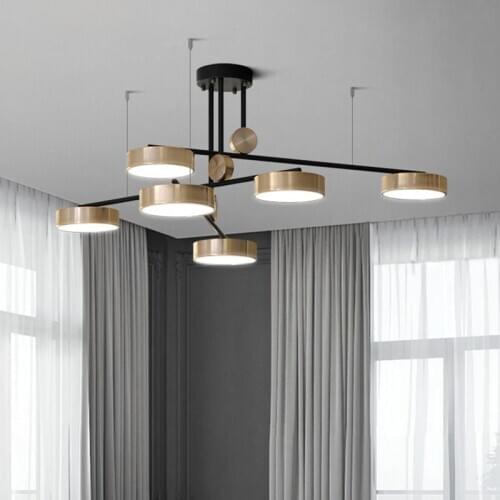 Post-modern golden Bright three color pendant lamp simple and elegant atmosphere restaurant rotating light luxury Pendant lights