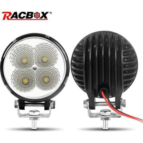 Racbox 3 3.5 4 inch mini led work light Round style Flood spot beam White 6000K 4x4 Off-road Boat auto Driving Car Trucks lights