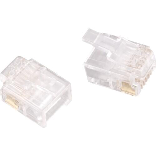 RJ11 6P6C Modular Plug Telephone Adapter Connector Line End 50pcs