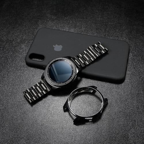 Strap+case 20/22mm watch band For samsung gear S3 Frontier strap Galaxy watch 46mm 42 Stainless Steel TPU plated protective case