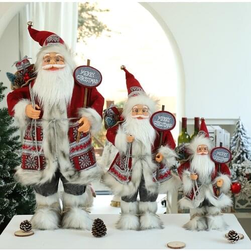 Santa Claus Christmas Decorations New Year Gift Santa Claus Doll High Grade Navidad Home Ornaments Children Toy Gifts