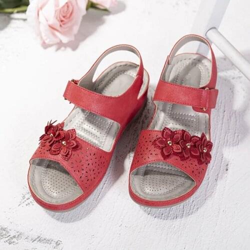 Women Sandals Summer Retro Shoes Wedges Casual Ladies Vintage Sandals Platform Plus Size Women Fashion Footwear