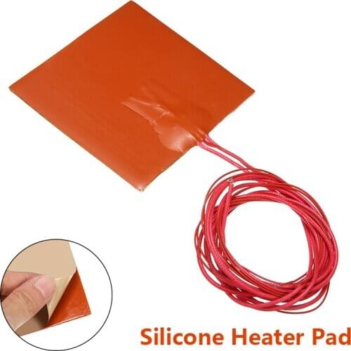 50W 12V Silicone Heating Pad Electric Silicone Heat Mat For 3D Printer Heated Bed Heating Mat Warming Tools 100x100mm
