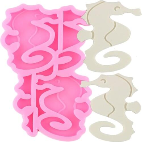 Seahorse Silicone Straw Topper Mold DIY Party Cake Decorating Tools Candy Chocolate Fondant Molds Keychain Epoxy Resin Mould