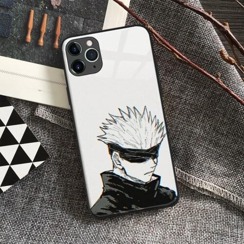 Satoru Gojo Jujutsu Kaisen Anime Soft Silicone Glass Phone Case for IPhone SE 6s 7 8 Plus X Xr Xs 11 12 Mini Pro Max Samsung