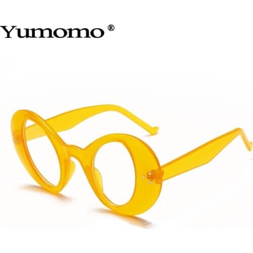 Vintage Alien Sunglasses Men Women Brand Designer Retro Oval Frame Sun Glasses Female Green Yellow Black Frame Eyewear