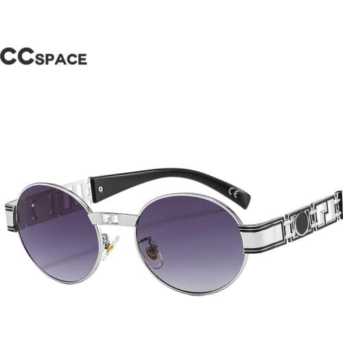 46617 Retro Punk Sunglasses Oval Metal Frame Men Women Fashion Shades UV400 Vintage Glasses