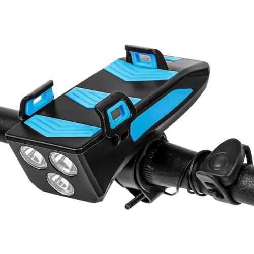 Bicycle light power bank mobile phone holder riding front light horn four-in-one mountain road lights night riding equipment