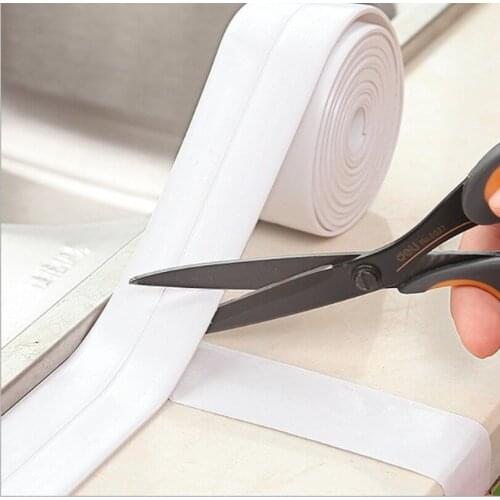 3.2m*2.2cm Kitchen Bath Wall Shower Sink Sealing Strip Self-Adhesive Moldproof Caulk Repair Tape PVC Waterproof Wall Sticker