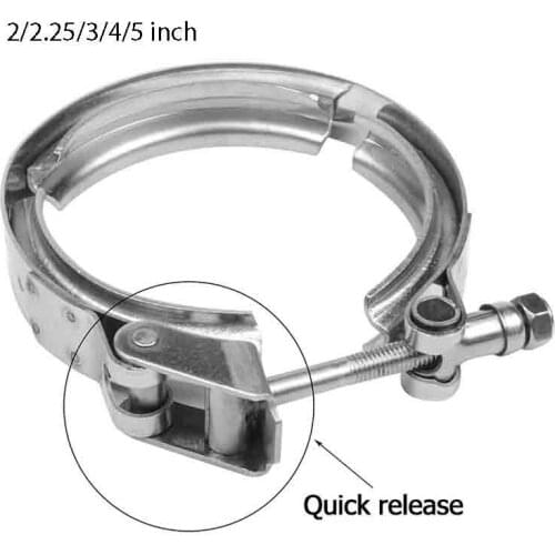 V band Clamp Universal Stainless steel 2/2.25/3/4/5 inch exhaust downpipe V band clamp clip High Quality