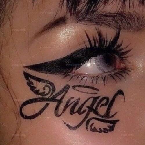 Y2K Accessories Angel Letter Tattoo Paste for Women Goth Punk Vintage Wing Body Accessories 90s Aesthetic Gifts New 2021