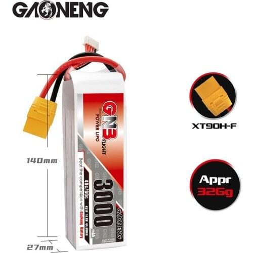 1/2/3pcs GNB 3000mAh 14.8V 4S 40C/80C Lipo Battery With XT90 Plug For RC Helicopter Quadcopter FPV Racing Drone Parts